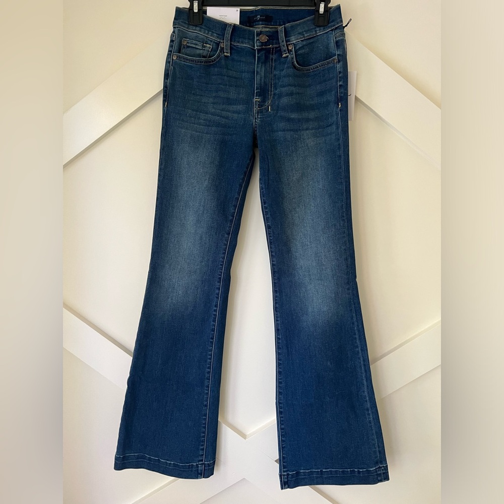 7 For All Mankind Dojo Original Jeans Trouser NWT Size 28 7FAMK Auth Blue Malmo - Picture 4 of 9